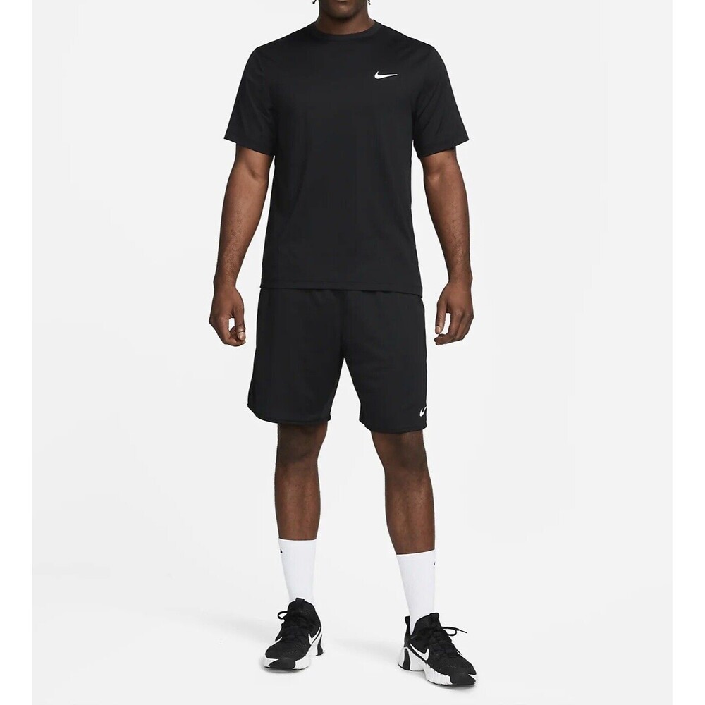 Men's Dri-FIT UV Short-sleeve Versatile Training Top Black Size Large Brand New